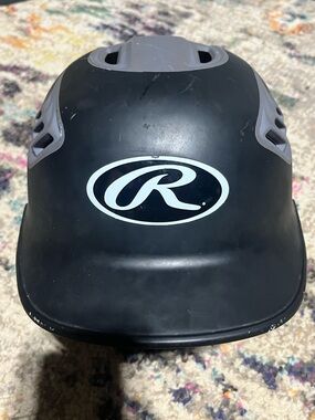 Rawlings Black and Gray Batting Helmet with White Logo